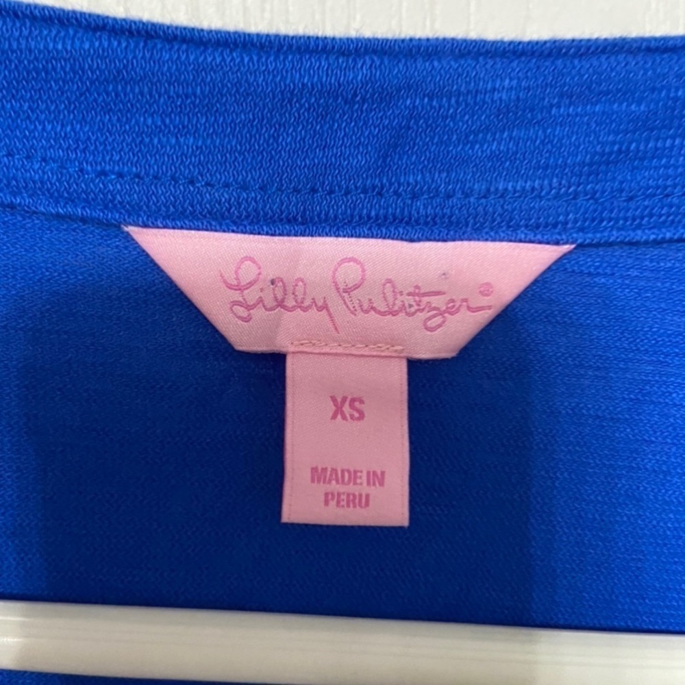 NEW Lilly Pulitzer Womens Long Sleeve Sapphire Blue Emerson Blouse Tunic Size XS - Picture 3 of 7